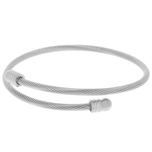 Bracciale ritorto da 3,8mm con estremità svitabile - Acciaio inox 304 x23,5 cm