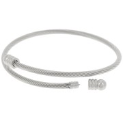Bracciale ritorto da 3,8mm con estremità svitabile - Acciaio inox 304 x23,5 cm