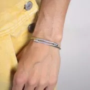 Bracciale ritorto da 3,8mm con estremità svitabile - Acciaio inox 304 x23,5 cm