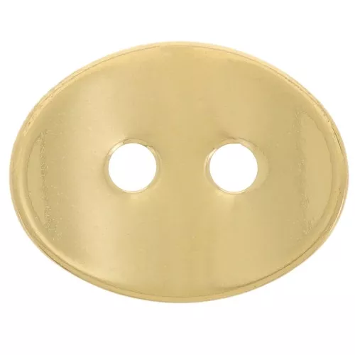 Bottone ovale curvo e liscio 14x11 mm - Dorato in oro fino x1