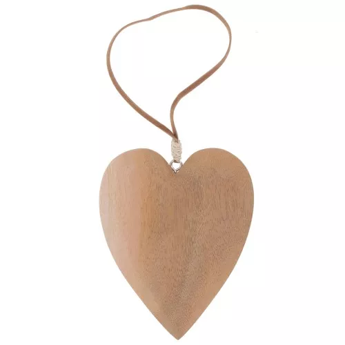 Decorazione da appendere a forma di cuore di Puca® in legno grezzo 99x79mm x1