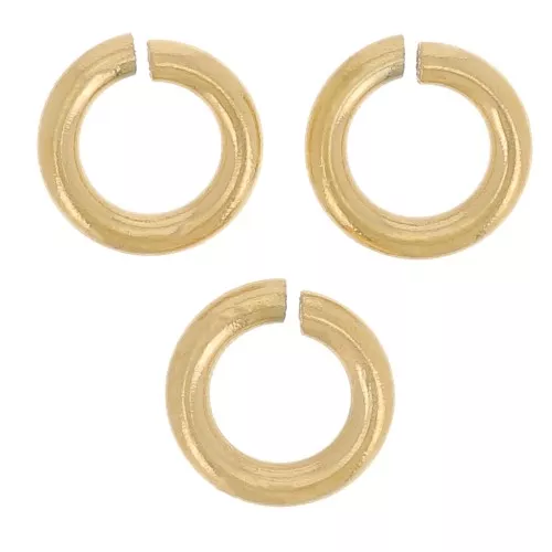 Anelli aperti 5x1 mm - Acciaio inossidabile 316L dorato x10