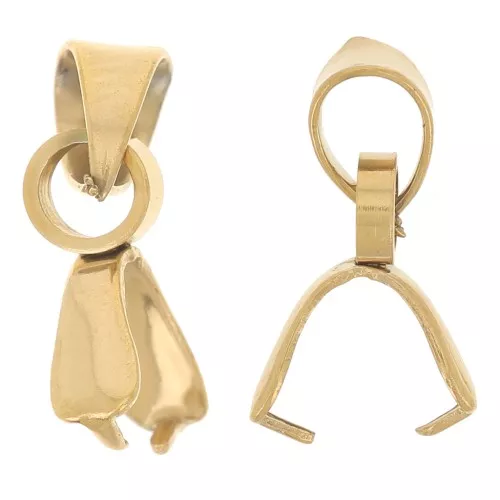 Ganci per pendenti da 14 mm - Acciaio inossidabile dorato 304 x5