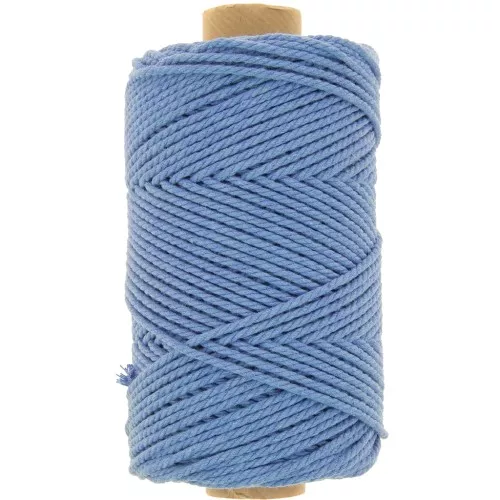 Bobina di cotone macramè da 2 mm - Azzurro x100m