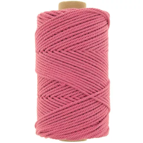 Bobina di cotone macramè da 2 mm - Rosa antico x100m