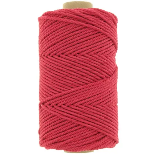 Bobina di cotone macramè da 2 mm - Rosso x100 m