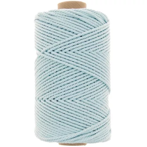 Bobina di cotone macramè da 2 mm - Celeste x100 m