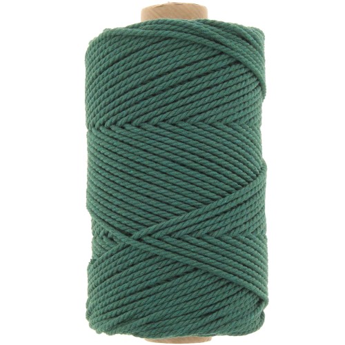 Bobina di cotone macramè da 2 mm - Verde bottiglia x100 m