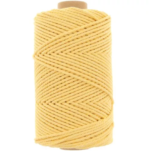 Bobina di cotone macramè da 2 mm - Giallo pallido x100 m