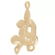 Pendente a 3 fiori 17x15 mm - Dorato in oro fino x1