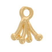 Ciondolo a forma di mini fiore di pistillo 8,5x7 mm - Dorato in oro fino x1