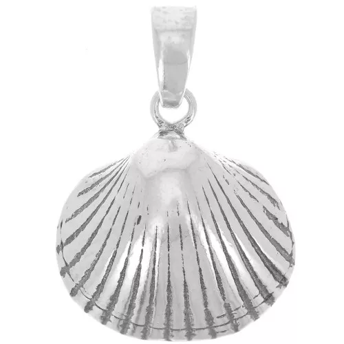 Pendente conchiglia 17x15 mm - Argento 925 ossidato x1