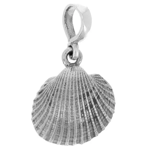 Pendente conchiglia 17x14,5 mm - Argento 925 ossidato x1