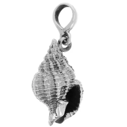 Pendente conchiglia 21x12 mm - Argento 925 ossidato x1