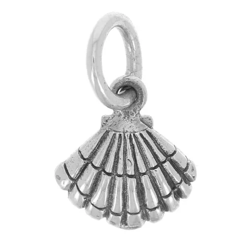 Ciondolo a conchiglia 10x9 mm con anello chiuso - Argento 925 ossidato x1