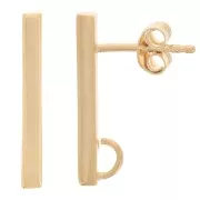 Orecchini perno 18x2 mm con anello aperto - placcato oro 3 micron x2