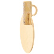 Pendente con zirconi tondi 18 mm - placcato oro 3 micron x1