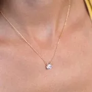 Pendente ovale in ossido di zirconio 8x8,5 mm - Placcato oro 3 micron - Cristallo