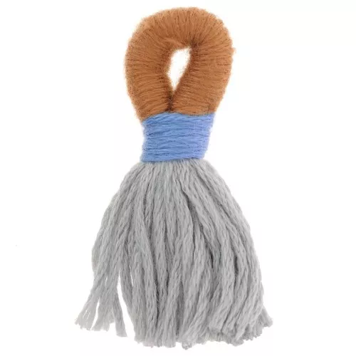 Pompon grande in cotone con gancio 43 mm - Grigio - Cammello x1