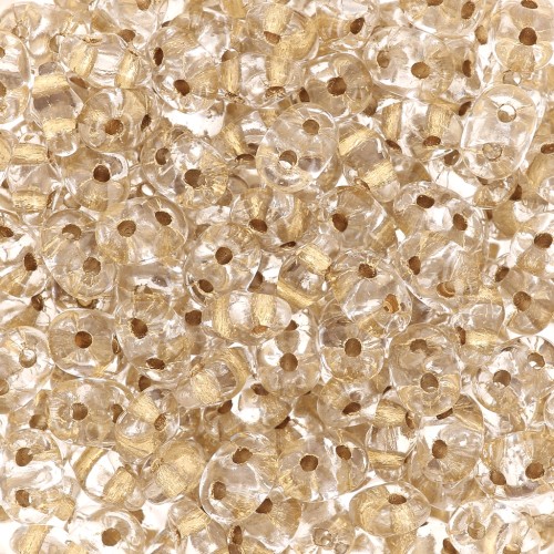 SuperDuo mm. 2.5x5 Crystal Gold Lined x10g