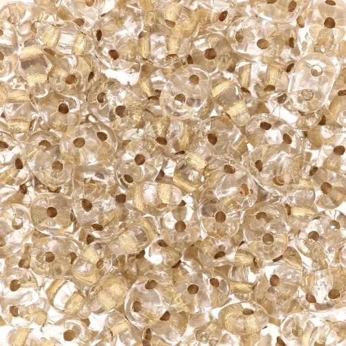 SuperDuo mm. 2.5x5 Crystal Gold Lined x10g