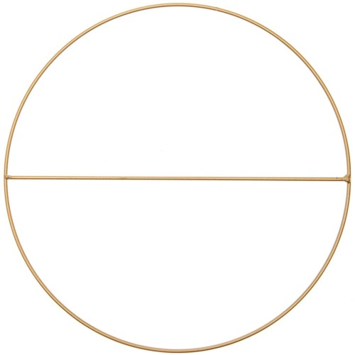 Cerchio nudo in metallo 25cm -acchiappasogni e sistema di sospensione - dorato mat