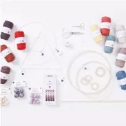 Set di 24 perle di legno rotonde a foro largo da 25 mm per il macramè - Multi-rosa