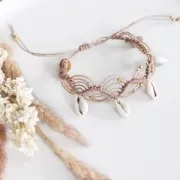 Bobina di filo cerato Linhasita - micro macramè 1,2mm Rosa scuro metallizzato x135m