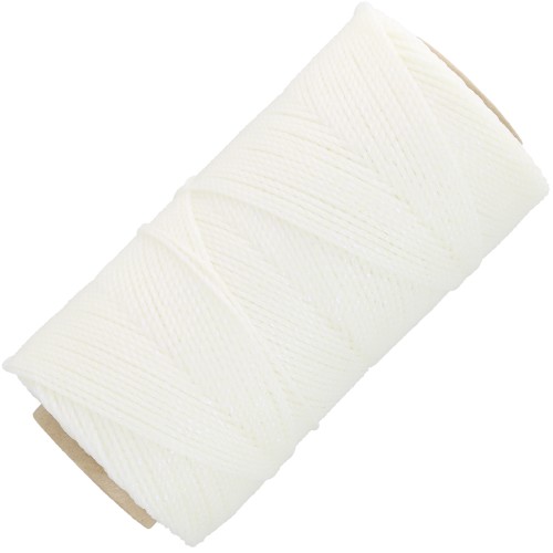 Bobina di filo cerato Linhasita micro macramè 1,2mm Metalic white (Luz Negra)x135m