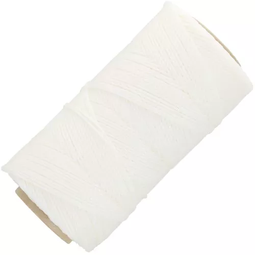 Bobina di filo cerato Linhasita micro macramè 1,2mm Metalic white (Luz Negra)x135m