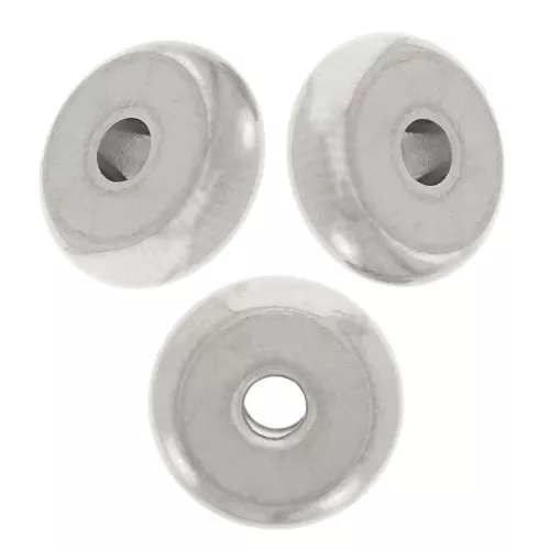 Perle di rondella Heishi - disco piatto 8x3 mm - acciaio inossidabile 304L x10