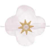 Perla sfaccettata da 13 mm in pietra semipreziosa- Quarzo rosa x1