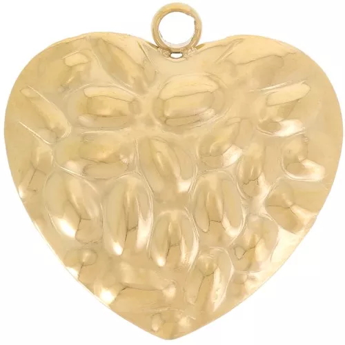 Pendente forma di cuore 16mm - Acciaio inossidabile 304L dorato x1