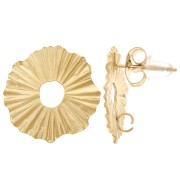 Orecchini a perno irregolari traforati da 17mm acciaio inossidabile 316L dorato x2|raw }}