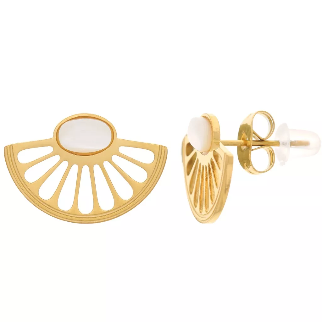 Orecchini A Chiodo Dorati Con Impostazione Per Cabochon Cristalli In Plastica Interno 8 Mm Una Coppia - Foto 8