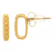 Orecchini perno con design cavo 12x3 mm - Acciaio inossidabile 304L dorato x2