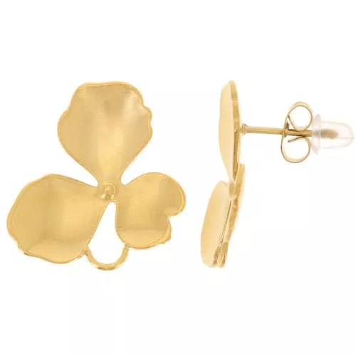 Orecchini a fiore 20x21 mm con anello chiuso - Acciaio inossidabile 304L dorato x2