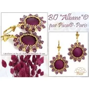 Cabochon di vetro di Puca® 18 mm Chatoyant Burgundy x1