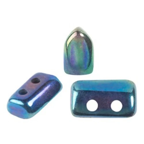 Perle in vetro Piros® di Puca® 2x5 mm - Blue Iris x10g