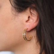 Orecchini per tessitura di perline 27 mm - Acciaio inox 316L Gold x2