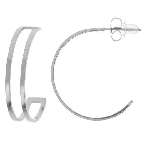 Orecchini per tessitura di perline 27 mm - Acciaio inox 316L x2
