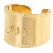 Anello regolabile -3 anelli aperti - Da S.52 a 58 - Acciaio inox 316L dorato|raw }}