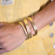 Bracciale ovale - regolabile 8x165 mm - Acciaio inossidabile 316L dorato