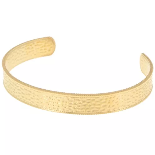 Bracciale ovale martellato - regolabile 10x160mm Acciaio inossidabile 316L dorato