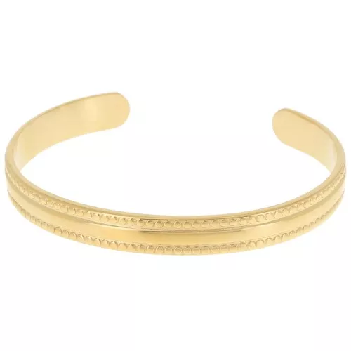 Bracciale ovale - regolabile 7x155 mm - Acciaio 316L dorato