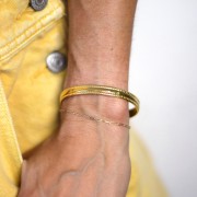 Bracciale ovale - regolabile 7x155 mm - Acciaio 316L dorato