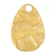 Ciondolo a goccia irregolare martellato 10,5x7,5 mm - Acciaio inossidabile 316L Dorato x1