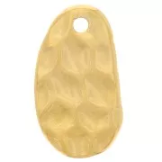 Ciondolo ovale irregolare martellato 15x9 mm - Acciaio inox 316L dorato x1