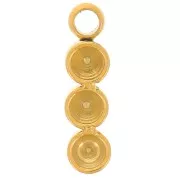 Ciondolo barra 11x3 mm per cabochon 2,2 mm - Acciaio inossidabile 304L dorato x1