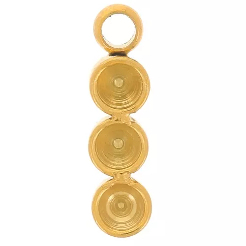 Ciondolo barra 11x3 mm per cabochon 2,2 mm - Acciaio inossidabile 304L dorato x1